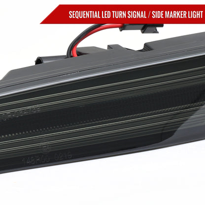 2019-2025 Porsche 911 Carrera Targa Sequential LED Front Bumper Side Marker Turn Signal Lights (Chrome Housing/Smoked Lens)