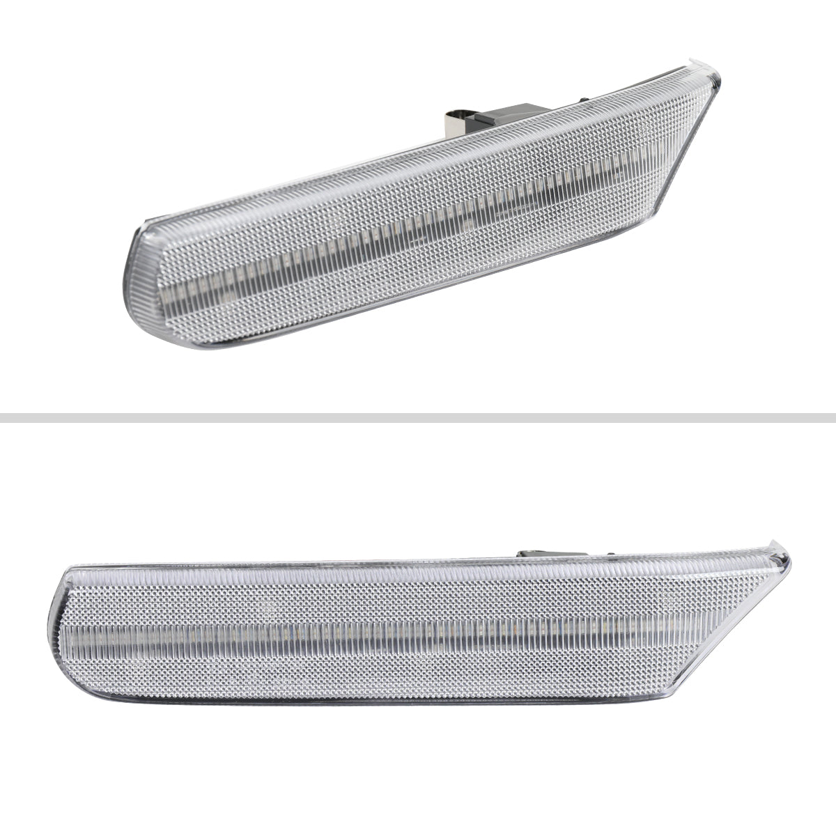 1997-2004 Porsche 911 996 Boxster 986 Sequential LED Front Bumper Side Marker Turn Signal Lights (Chrome Housing / Clear Lens)