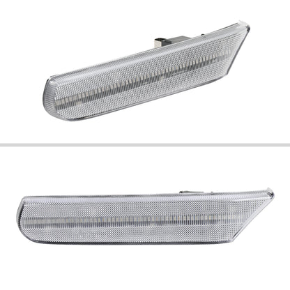 1997-2004 Porsche 911 996 Boxster 986 Sequential LED Front Bumper Side Marker Turn Signal Lights (Chrome Housing / Clear Lens)