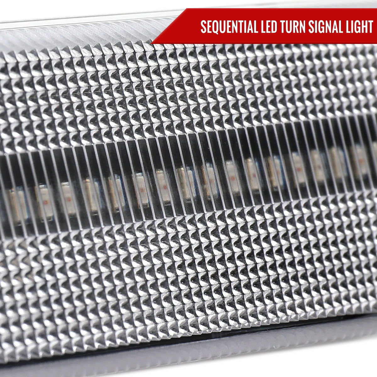 1997-2004 Porsche 911 996 Boxster 986 Sequential LED Front Bumper Side Marker Turn Signal Lights (Chrome Housing / Clear Lens)