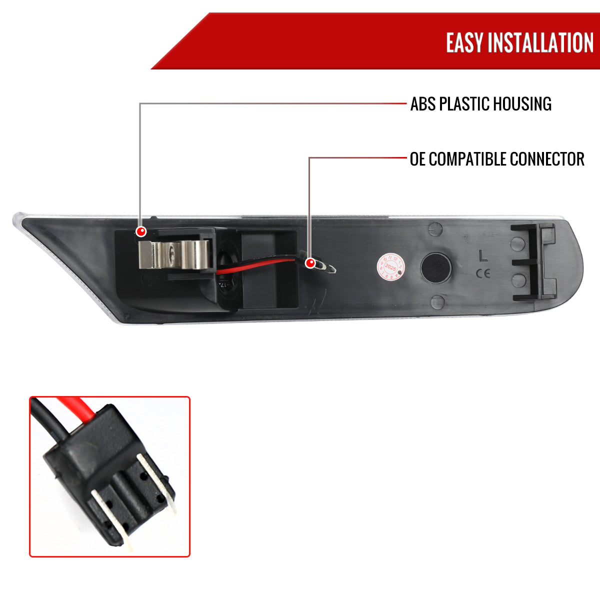 1997-2004 Porsche 911 996 Boxster 986 Sequential LED Front Bumper Side Marker Turn Signal Lights (Chrome Housing / Clear Lens)