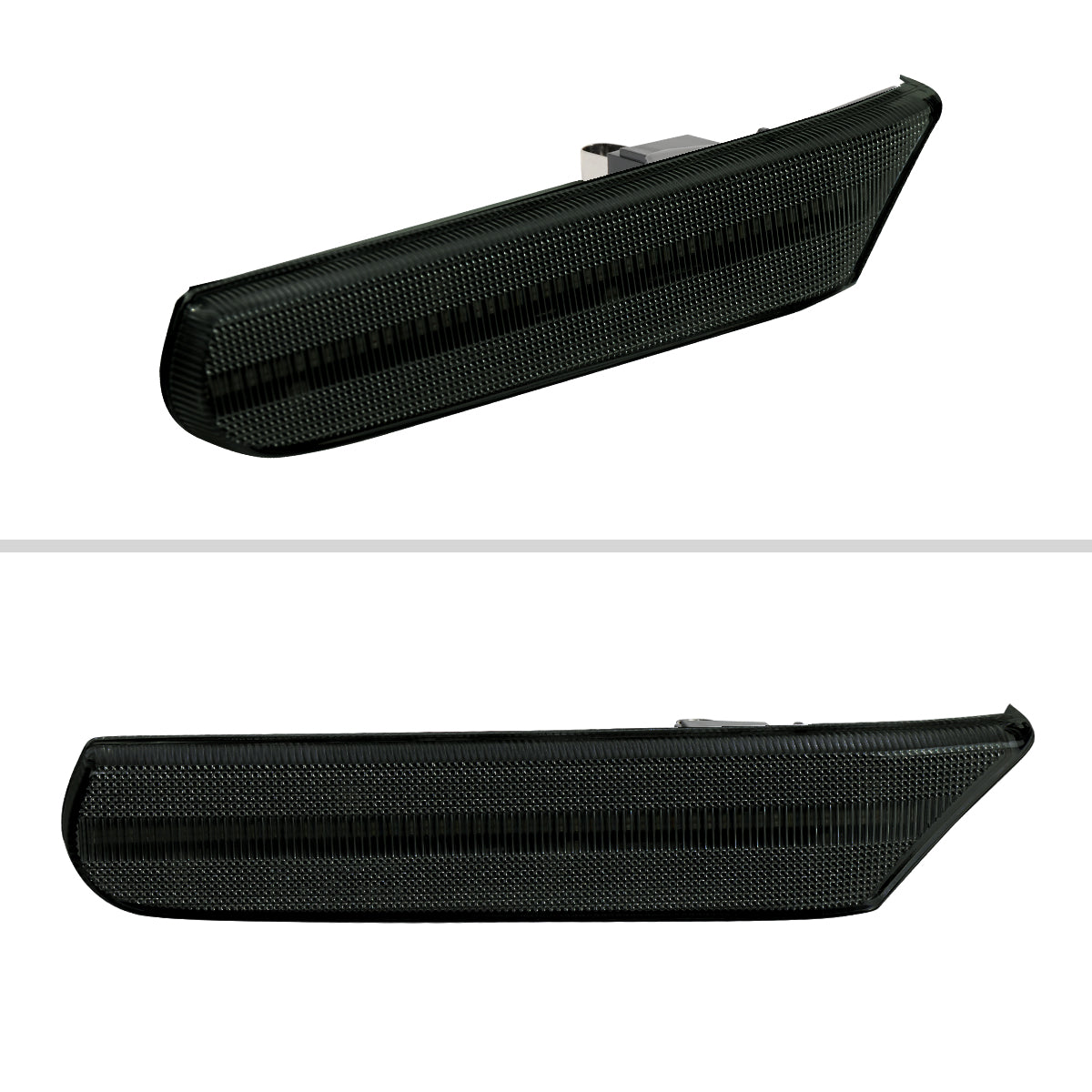 1997-2004 Porsche 911 996 Boxster 986 Sequential LED Front Bumper Side Marker Turn Signal Lights (Chrome Housing / Smoked Lens)
