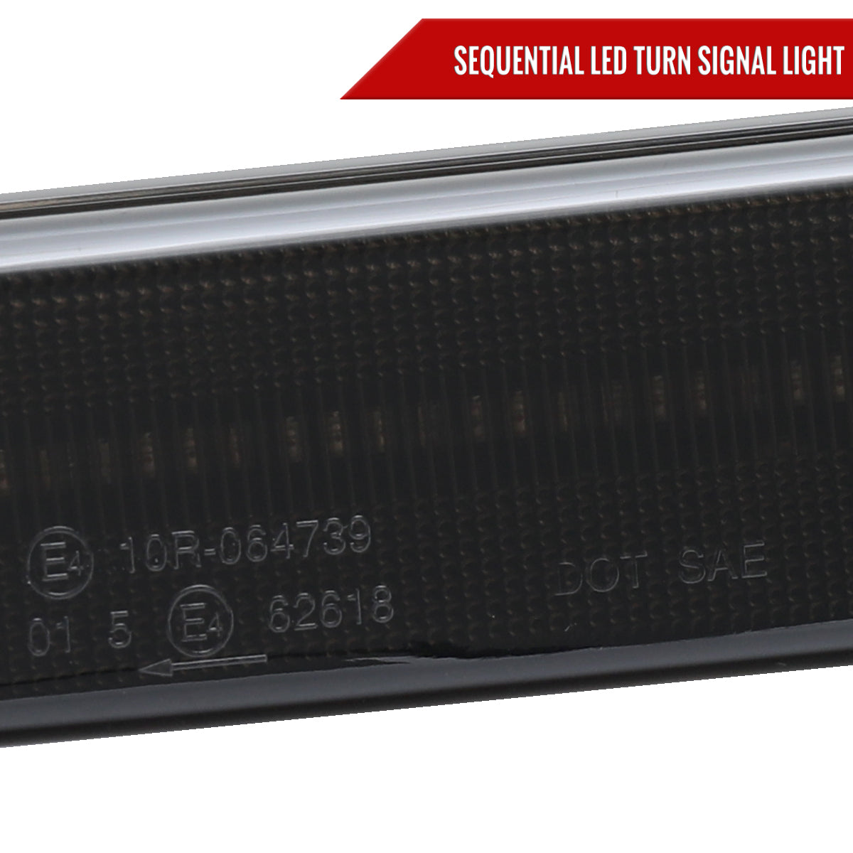 1997-2004 Porsche 911 996 Boxster 986 Sequential LED Front Bumper Side Marker Turn Signal Lights (Chrome Housing / Smoked Lens)