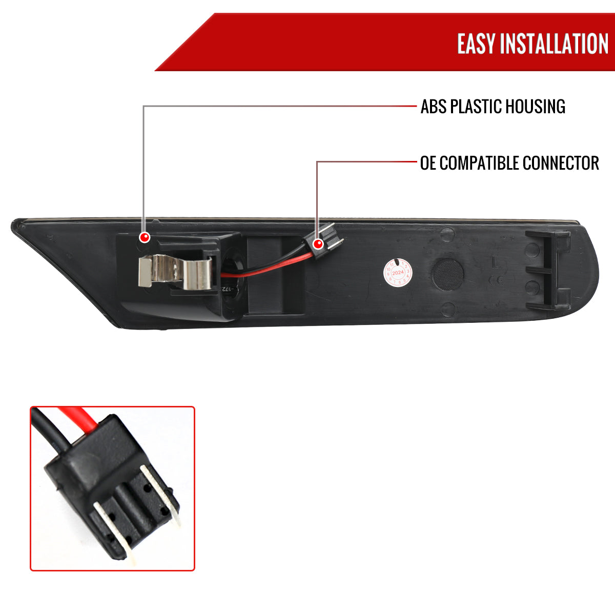 1997-2004 Porsche 911 996 Boxster 986 Sequential LED Front Bumper Side Marker Turn Signal Lights (Chrome Housing / Smoked Lens)