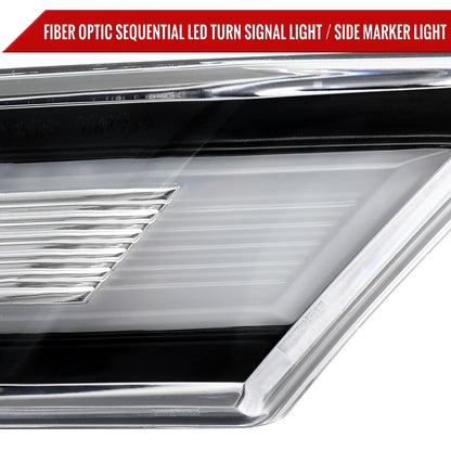 2012-2016 Porsche 911 Carrera 2017-2018 Boxster 718 Sequential LED Front Bumper Side Marker Turn Signal Lights (Chrome Housing / Clear Lens)