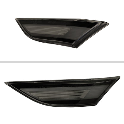 2012-2016 Porsche 911 Carrera 2017-2018 Boxster 718 Sequential LED Front Bumper Side Marker Turn Signal Lights (Chrome Housing / Smoked Lens)