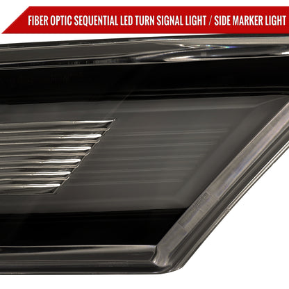 2012-2016 Porsche 911 Carrera 2017-2018 Boxster 718 Sequential LED Front Bumper Side Marker Turn Signal Lights (Chrome Housing / Smoked Lens)