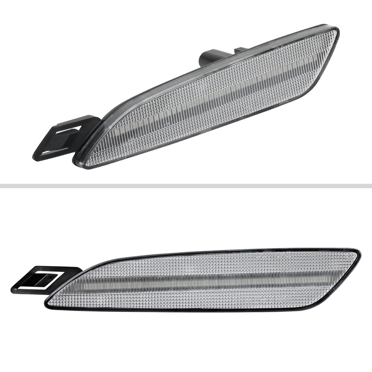 2015-2018 Porsche Cayenne 958 Front Bumper LED Side Marker Turn Signal Lights (Chrome Housing / Clear Lens)
