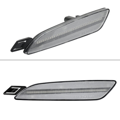 2015-2018 Porsche Cayenne 958 Front Bumper LED Side Marker Turn Signal Lights (Chrome Housing / Clear Lens)