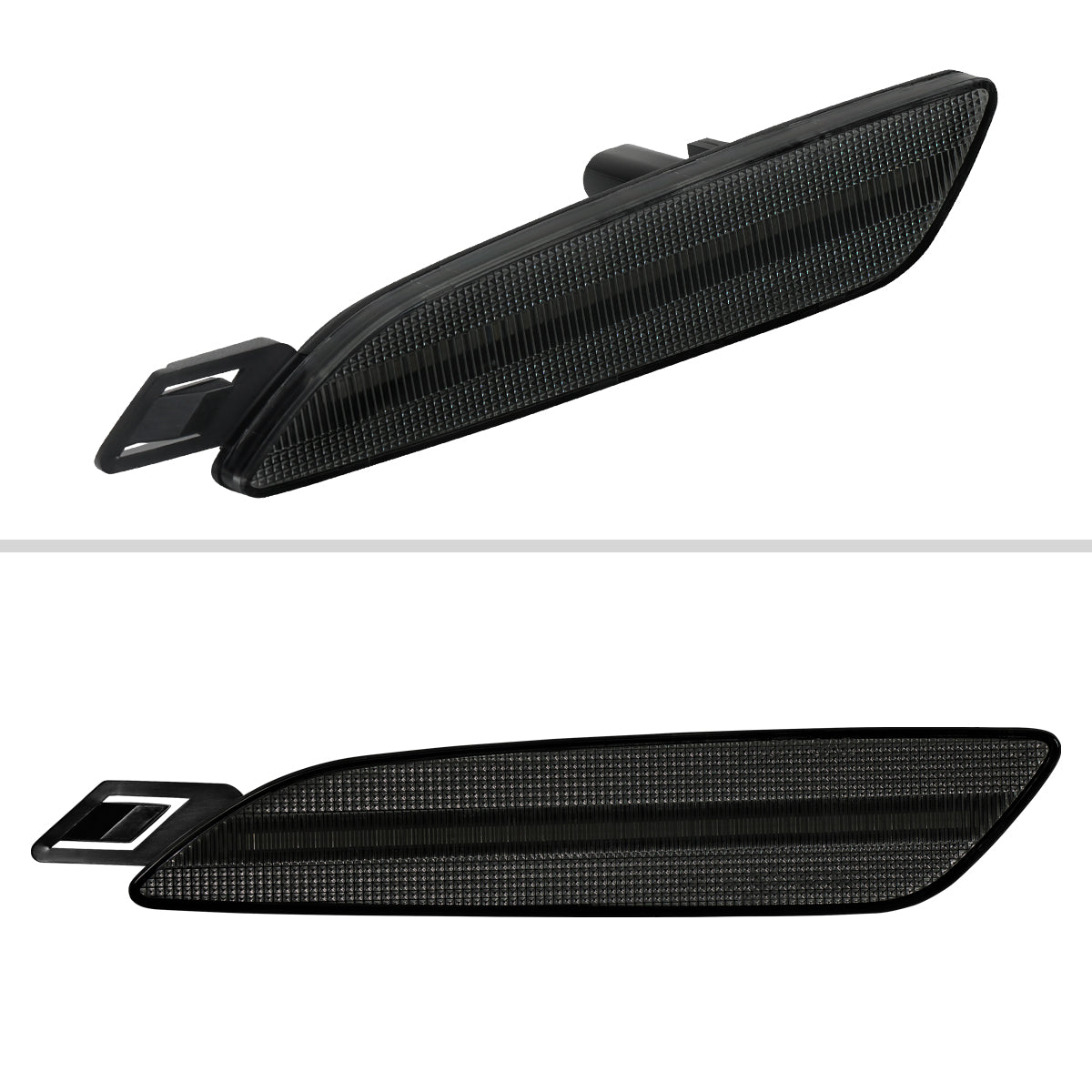 2015-2018 Porsche Cayenne 958 Front Bumper LED Side Marker Turn Signal Lights (Chrome Housing / Smoked Lens)