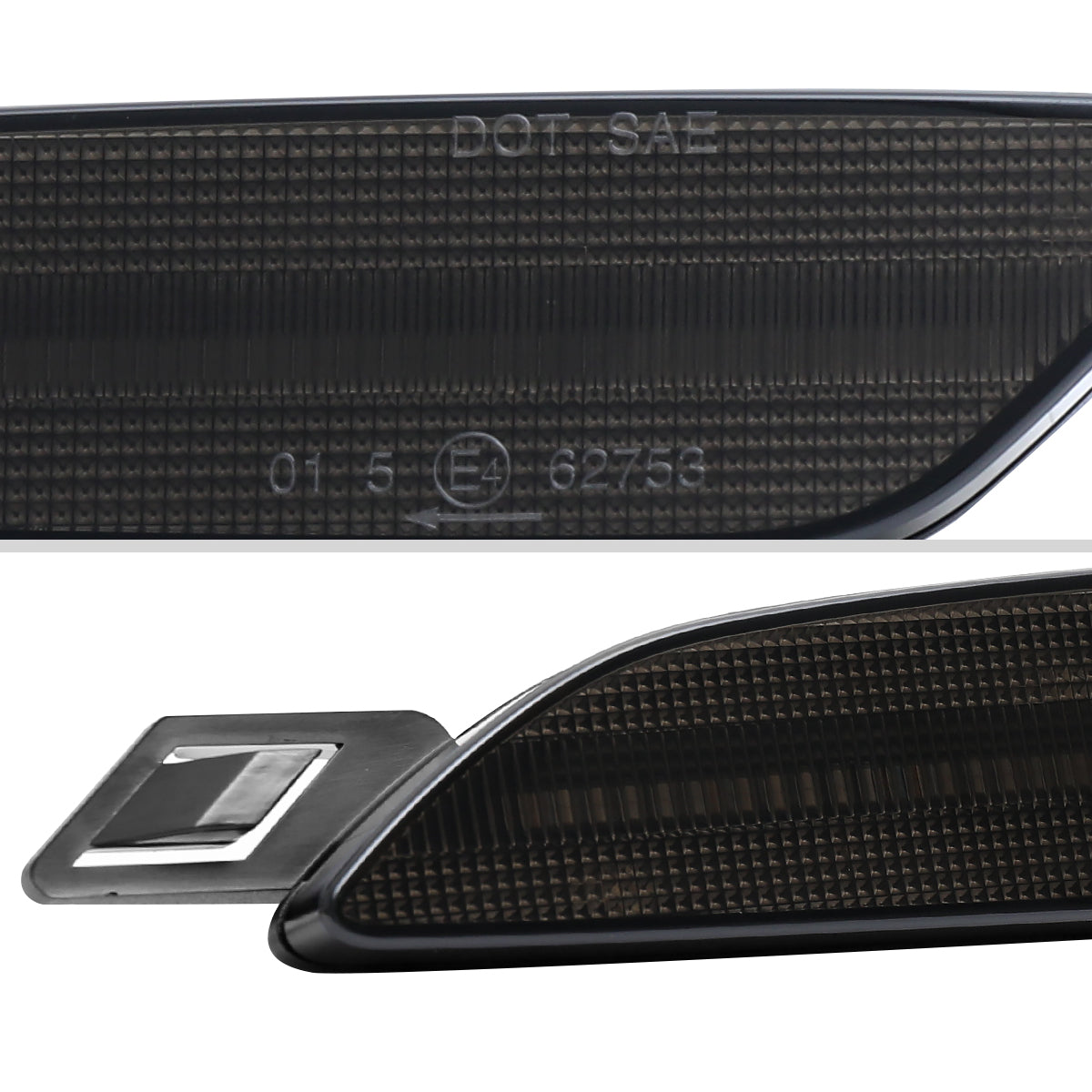 2015-2018 Porsche Cayenne 958 Front Bumper LED Side Marker Turn Signal Lights (Chrome Housing / Smoked Lens)