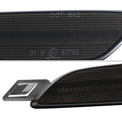 2015-2018 Porsche Cayenne 958 Front Bumper LED Side Marker Turn Signal Lights (Chrome Housing / Smoked Lens)