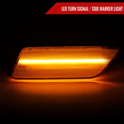 2014-2022 Porsche Macan Front Bumper LED Side Marker Turn Signal Lights (Chrome Housing / Smoked Lens)