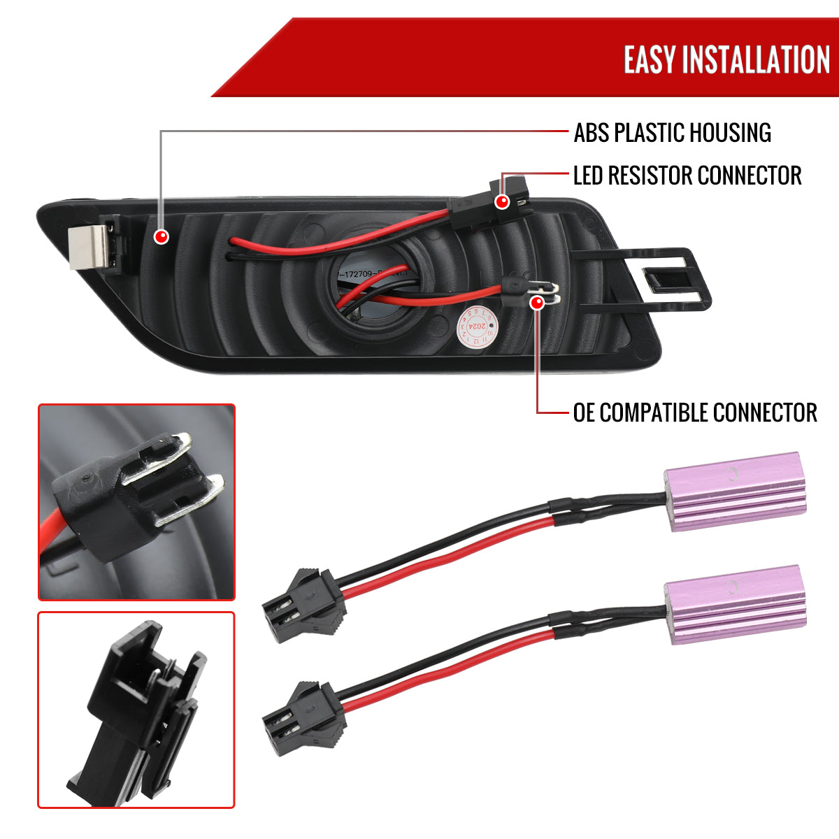 2014-2022 Porsche Macan Front Bumper LED Side Marker Turn Signal Lights (Chrome Housing / Smoked Lens)