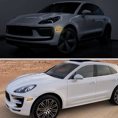2014-2022 Porsche Macan Front Bumper LED Side Marker Turn Signal Lights (Chrome Housing / Smoked Lens)