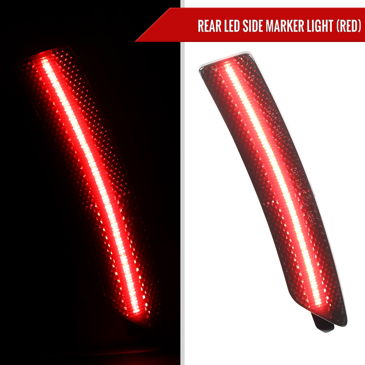 2024-2025 Ford Mustang S650 Front and Rear Bumper LED Side Marker Signal Lights (Chrome Housing / Smoked Lens)
