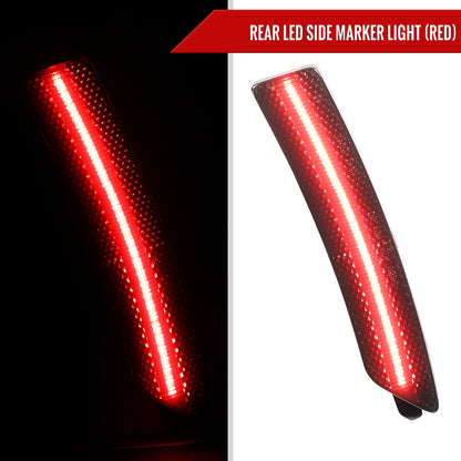2024-2025 Ford Mustang S650 Front and Rear Bumper LED Side Marker Signal Lights (Chrome Housing / Smoked Lens)
