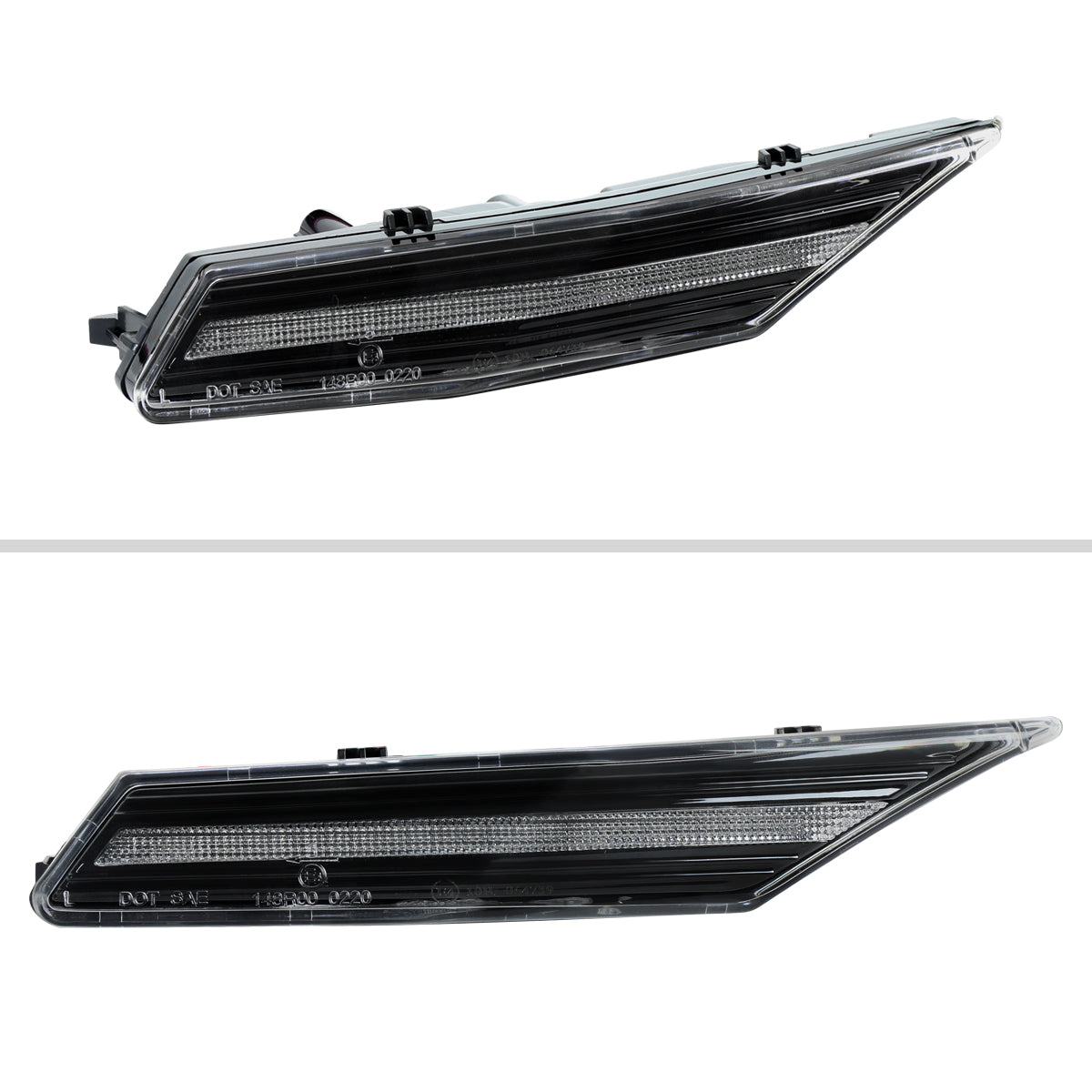 2020-2025 Porsche Taycan 4S Sequential LED Front Bumper Side Marker Turn Signal Lights (Chrome Housing / Clear Lens)