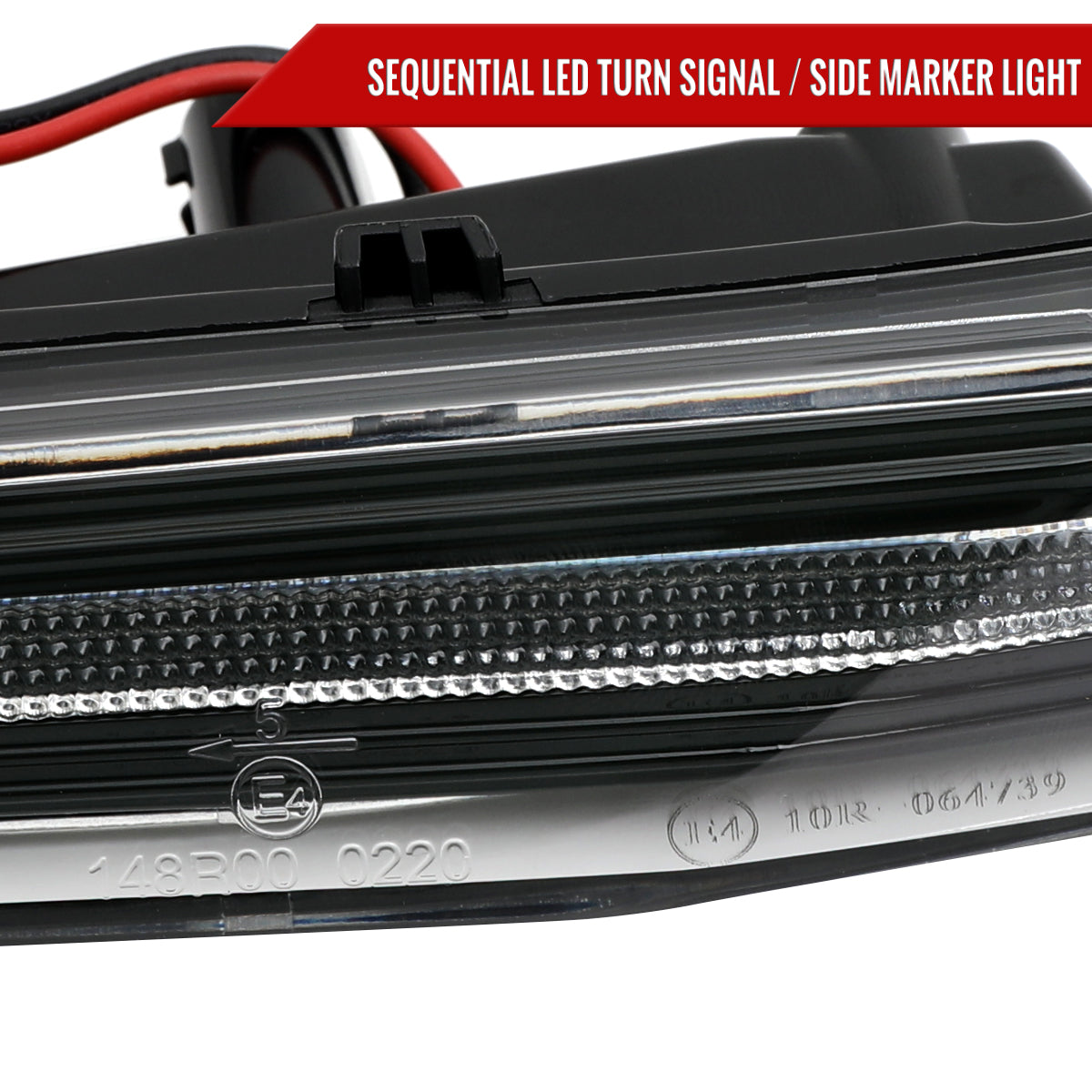 2020-2025 Porsche Taycan 4S Sequential LED Front Bumper Side Marker Turn Signal Lights (Chrome Housing / Clear Lens)