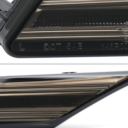 2020-2025 Porsche Taycan 4S Sequential LED Front Bumper Side Marker Turn Signal Lights (Chrome Housing / Smoked Lens)