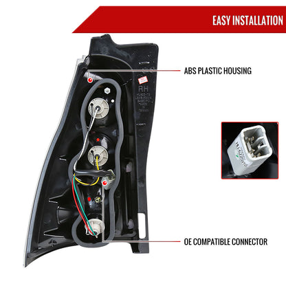 2003-2005 Toyota 4Runner Tail Lights (Matte Black Housing/Clear Lens)