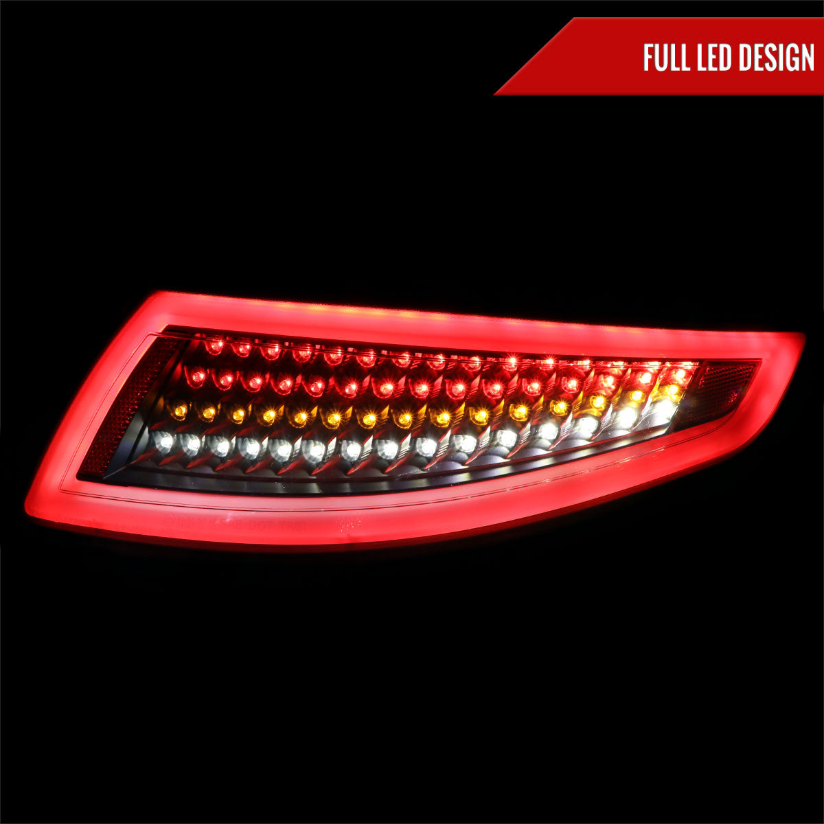 2005-2008 Porsche 911 997 Carrera / 2007-2009 911 997 GT3 LED Tail Lights (Matte Black Housing/Clear Lens)