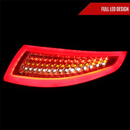 2005-2008 Porsche 911 997 Carrera / 2007-2009 911 997 GT3 LED Tail Lights (Chrome Housing/Red Lens)