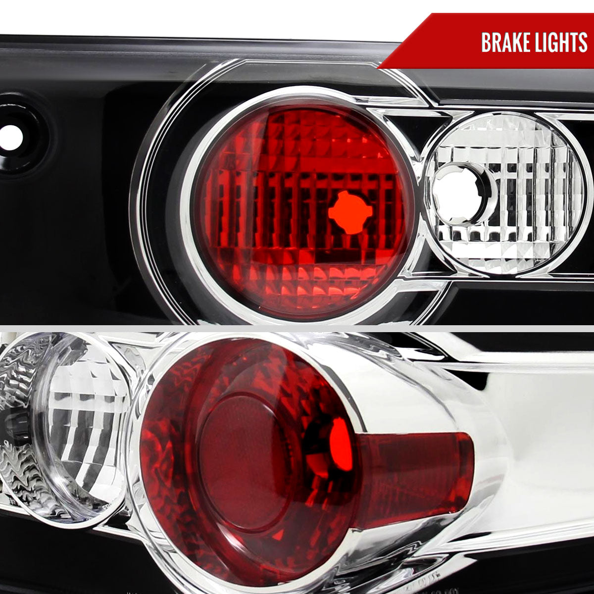 2003-2005 Honda Accord Sedan Tail Lights (Matte Black Housing/Clear Lens)