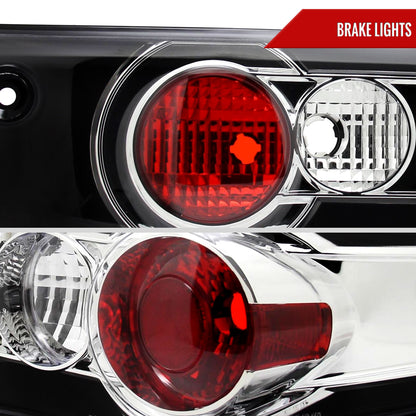 2003-2005 Honda Accord Sedan Tail Lights (Matte Black Housing/Clear Lens)
