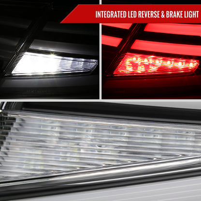 2018-2022 Honda Accord Sedan LED Sequential Signal Tail Lights (Matte Black Housing/Clear Lens)