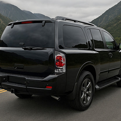 2005-2015 Nissan Armada Tail Lights (Chrome Housing/Clear Lens)