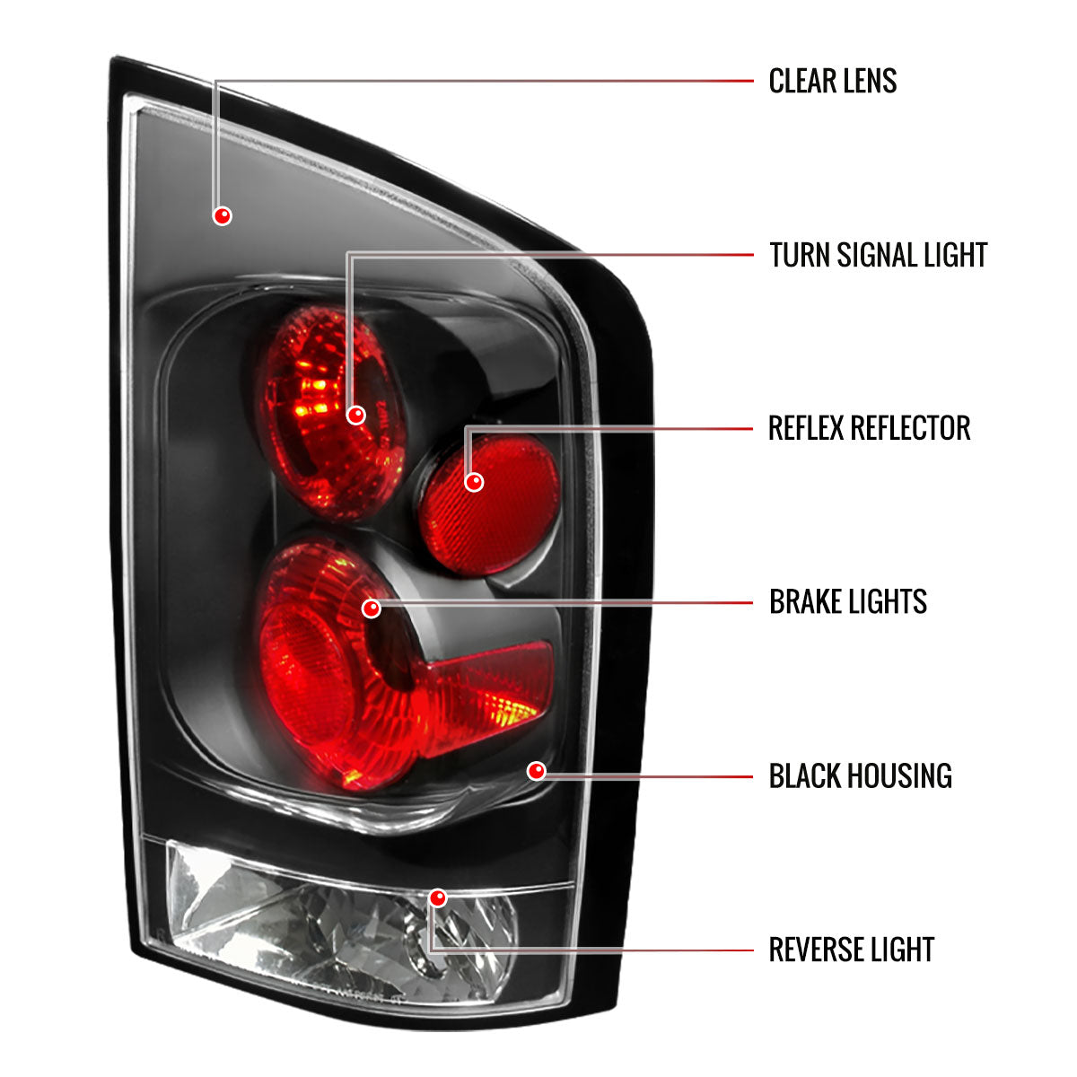 2005-2015 Nissan Armada Tail Lights (Matte Black Housing/Clear Lens)