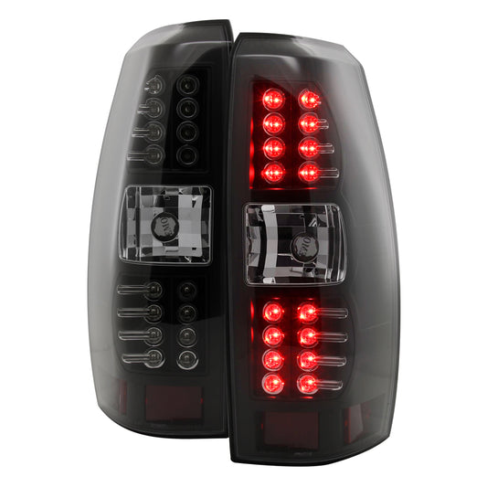 2007-2012 Chevrolet Avalanche LED Tail Lights (Matte Black Housing/Clear Lens)