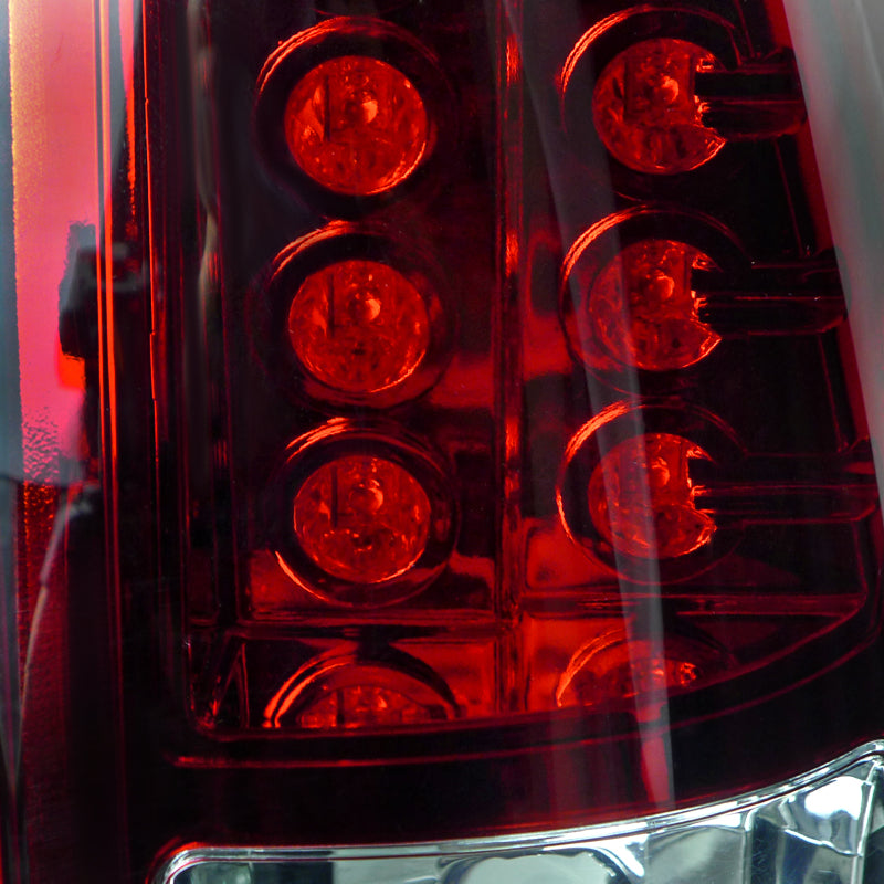 2007-2012 Chevrolet Avalanche LED Tail Lights (Chrome Housing/Red Lens)