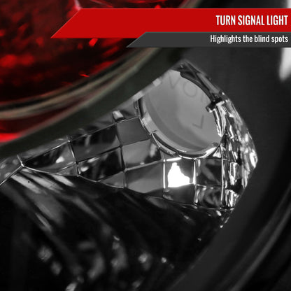 1998-2005 Volkswagen Beetle Tail Lights (Matte Black Housing/Clear Lens)