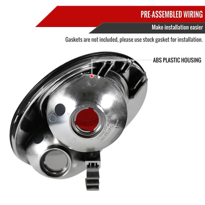 1998-2005 Volkswagen Beetle Tail Lights (Matte Black Housing/Clear Lens)