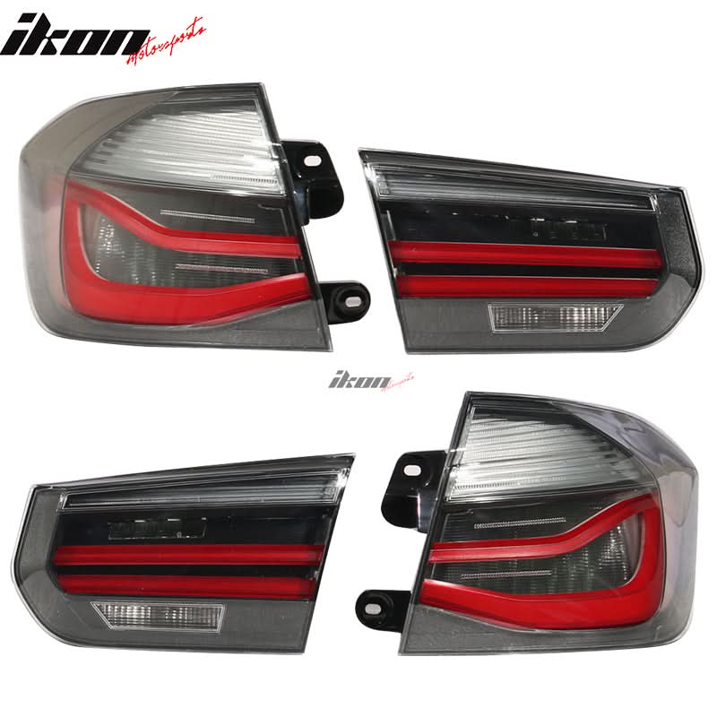 Fits 16-18 BMW F30 M3 LCI Black Lines Rear Tail Lights s