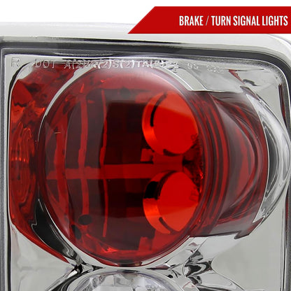 1995-2004 Chevrolet Blazer/S10 GMC Jimmy/Envoy Oldmosbile Bravada Tail Lights (Chrome Housing/Clear Lens)