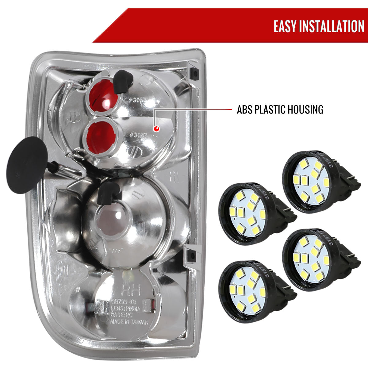1995-2004 Chevrolet Blazer/S10 GMC Jimmy/Envoy Oldmosbile Bravada Tail Lights (Chrome Housing/Smoked Lens)