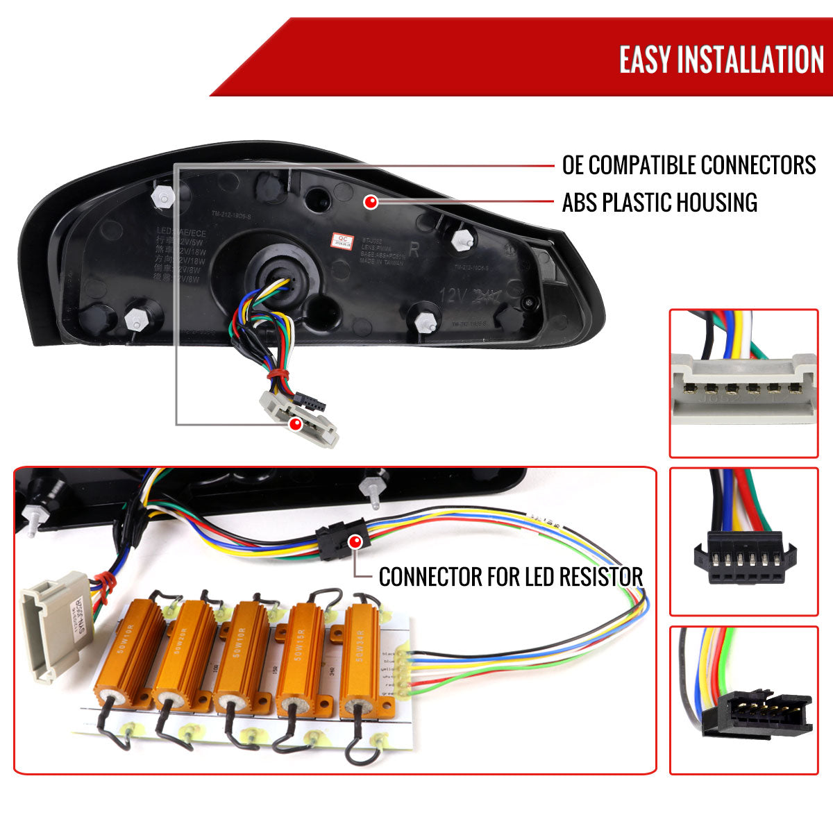 1997-2004 Porsche Boxster 986 LED Sequential Tail Lights (Matte Black Housing/Clear Lens)