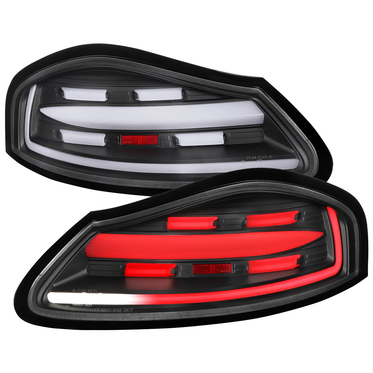 1997-2004 Porsche Boxster 986 LED Sequential Tail Lights (Matte Black Housing/Clear Lens)