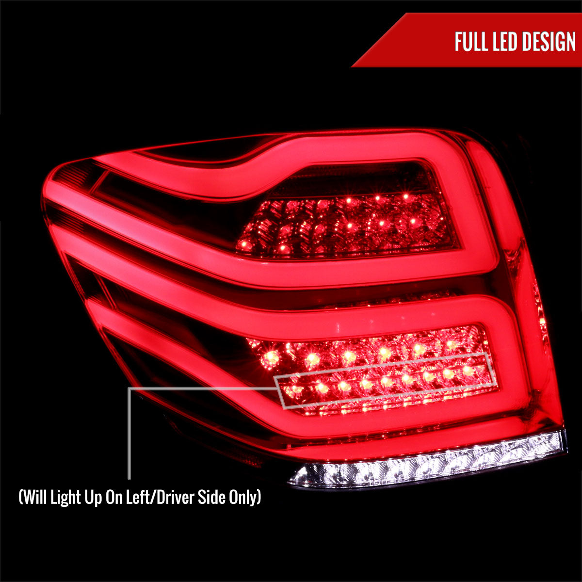 2006-2011 Mercedes Benz W164 ML Class LED Tail Lights (Chrome Housing/Red Smoked Lens)