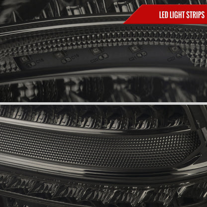 2001-2004 Mercedes Benz W203 C-Class Sequential Turn Signal LED Tail Lights (Chrome Housing/Smoked Lens)