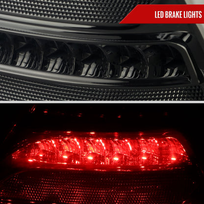 2001-2004 Mercedes Benz W203 C-Class Sequential Turn Signal LED Tail Lights (Chrome Housing/Smoked Lens)