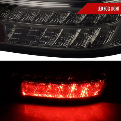 2001-2004 Mercedes Benz W203 C-Class Sequential Turn Signal LED Tail Lights (Chrome Housing/Smoked Lens)