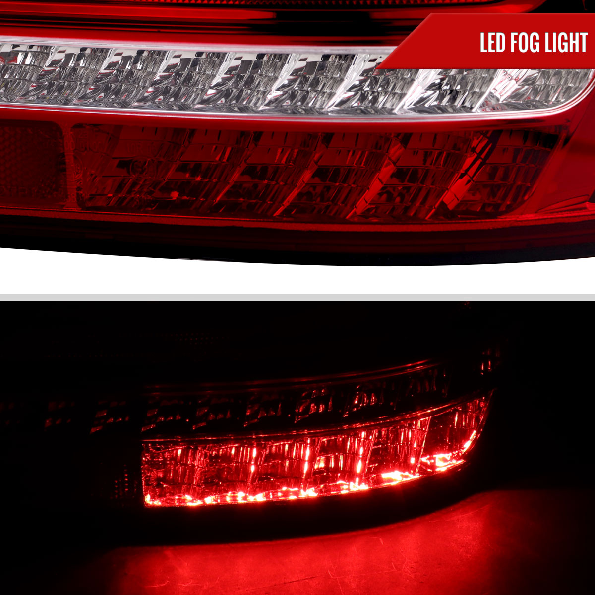 2001-2004 Mercedes Benz W203 C-Class Sequential Turn Signal LED Tail Lights (Chrome Housing/Red Lens)