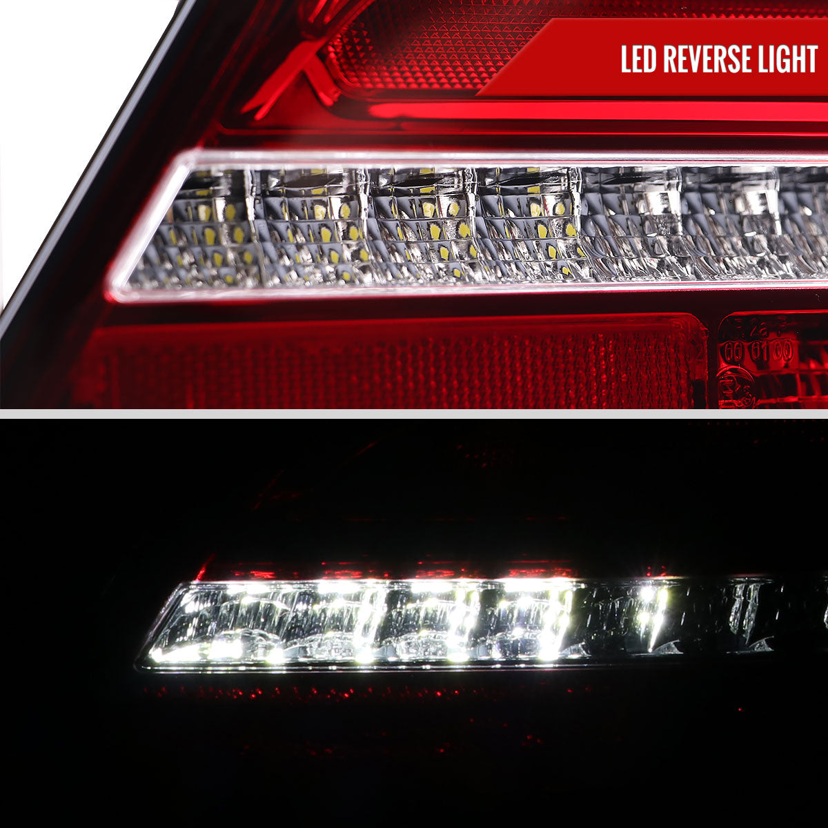 2001-2004 Mercedes Benz W203 C-Class Sequential Turn Signal LED Tail Lights (Chrome Housing/Red Lens)