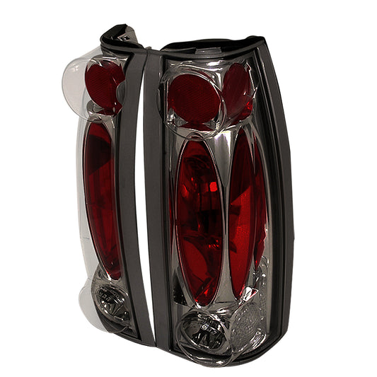 1988-2000 Chevrolet C/K C10/Silverado/Tahoe/Suburban GMC Sierra/Jimmy/Yukon Tail Lights (Chrome Housing/Smoked Lens)