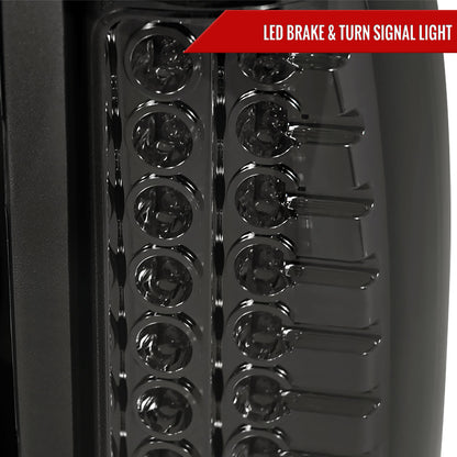 1988-2000 Chevrolet C/K C10/Silverado/Tahoe/Suburban GMC Sierra/Jimmy/Yukon LED Tail Lights (Chrome Housing/Smoked Lens)