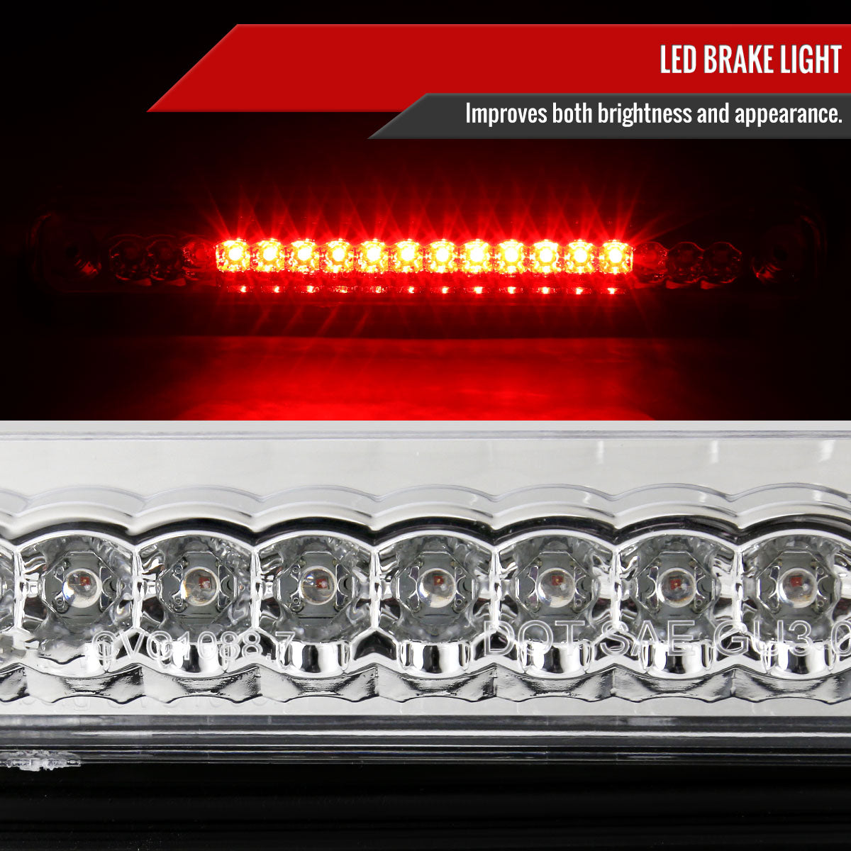 1994-2000 Chevrolet GMC C/K LED 3rd Brake Light (Chrome Housing/Clear Lens)